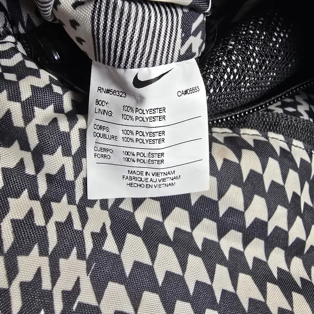 Nike Futura Sportswear Crossbody Bag Plaid Black White Swoosh 10x7x1 Adj. Strap